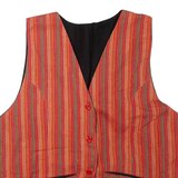 Mens Waistcoat Red Striped M