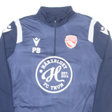MACRON FC Thun Switzerland Mens Football Shirt Jersey Blue 1/4 Zip XL