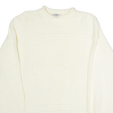 CRICKET LANE Womens Jumper Cream High Neck 80s Tight Knit UK 26
