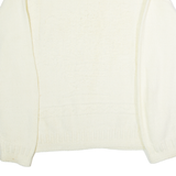 CRICKET LANE Womens Jumper Cream High Neck 80s Tight Knit UK 26