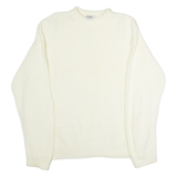 CRICKET LANE Womens Jumper Cream High Neck 80s Tight Knit UK 26