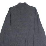 NAUTICA Mens Jumper Grey Button Neck Tight Knit XL