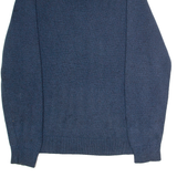 NAUTICA Mens Jumper Blue Button Neck Chunky Knit L