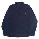 CHAPS Mens Jumper Blue 1/4 Zip Tight Knit XL