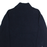 CHAPS Mens Jumper Black 1/4 Zip Tight Knit XL