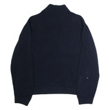 CHAPS Mens Jumper Black 1/4 Zip Tight Knit XL