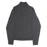 CALVIN KLEIN JEANS Mens Jumper Grey 1/4 Zip Chunky Knit XL