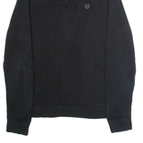 CHAPS Mens Jumper Black 1/4 Zip Tight Knit M