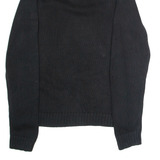 CHAPS Mens Jumper Black 1/4 Zip Tight Knit M