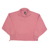 ADIDAS Cropped Womens Sweatshirt Pink 1/4 Zip L