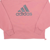 ADIDAS Cropped Womens Sweatshirt Pink 1/4 Zip L