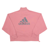 ADIDAS Cropped Womens Sweatshirt Pink 1/4 Zip L