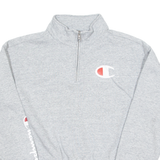 CHAMPION Womens Sweatshirt Grey 1/4 Zip M
