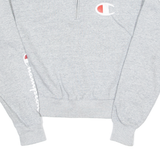 CHAMPION Womens Sweatshirt Grey 1/4 Zip M