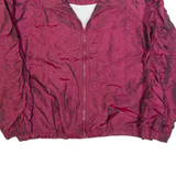 ON YOUR MARK Ruched Sleeves Womens Shell Jacket Red 90s M