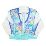 CLUB NICCO Womens Shell Jacket White 90s Crazy Pattern L