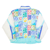 CLUB NICCO Womens Shell Jacket White 90s Crazy Pattern L