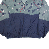 JOFF Lightweight Mens Jacket Blue 90s Crazy Pattern L
