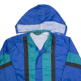 LINK SPORT Mens Rain Jacket Blue 90s Hooded M