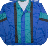 LINK SPORT Mens Rain Jacket Blue 90s Hooded M