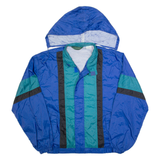 LINK SPORT Mens Rain Jacket Blue 90s Hooded M
