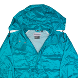 TANGELO Womens Rain Jacket Blue 90s Hooded L