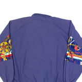 KOMITOR Womens Track Jacket Blue 90s Crazy Pattern L