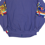 KOMITOR Womens Track Jacket Blue 90s Crazy Pattern L