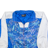 EVR Womens Shell Jacket Blue 90s Crazy Pattern L
