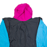 DAISY KINGDOM Womens Rain Jacket Black 90s Hooded Colourblock XL