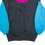 DAISY KINGDOM Womens Rain Jacket Black 90s Hooded Colourblock XL