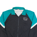 HILTON Mens Shell Jacket Black 90s USA Colourblock 2XL