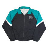 HILTON Mens Shell Jacket Black 90s USA Colourblock 2XL