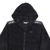 DKNY SPORT Womens Fleece Jacket Black Hooded L