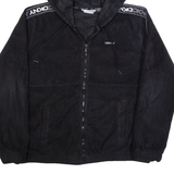 DKNY SPORT Womens Fleece Jacket Black Hooded L