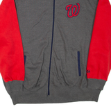 MAJESTIC Washington Nationals Mens Track Jacket Red Colourblock XL