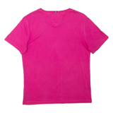 TOMMY HILFIGER Womens T-Shirt Pink Crew Neck XS