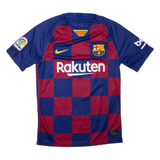 NIKE FC Barcelona Mens Football Shirt T-Shirt Blue V-Neck S