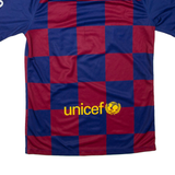 NIKE FC Barcelona Mens Football Shirt T-Shirt Blue V-Neck S