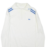 FK Mens T-Shirt White Long Sleeve Collared L