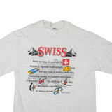 SWISS Mens T-Shirt Grey Crew Neck L