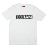 HUGO BOSS Mens T-Shirt White Crew Neck S