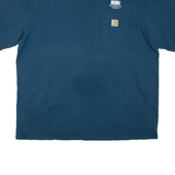 CARHARTT Mens T-Shirt Blue Crew Neck 2XL