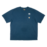 CARHARTT Mens T-Shirt Blue Crew Neck 2XL