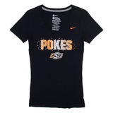 NIKE Oklahoma State University Womens T-Shirt Black V-Neck S