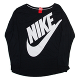 NIKE Womens T-Shirt Black Long Sleeve M