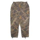 SHADOW BRANCH Cargo Mens Trousers Brown Relaxed Tapered W34 L32