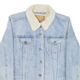 LEVI'S Womens Sherpa Lined Denim Jacket Blue XS
