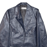 ZARA Cropped Womens Blazer Jacket Blue Viscose M