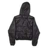 ELLESSE Insulated Cropped Womens Puffer Jacket Black Hooded UK 4